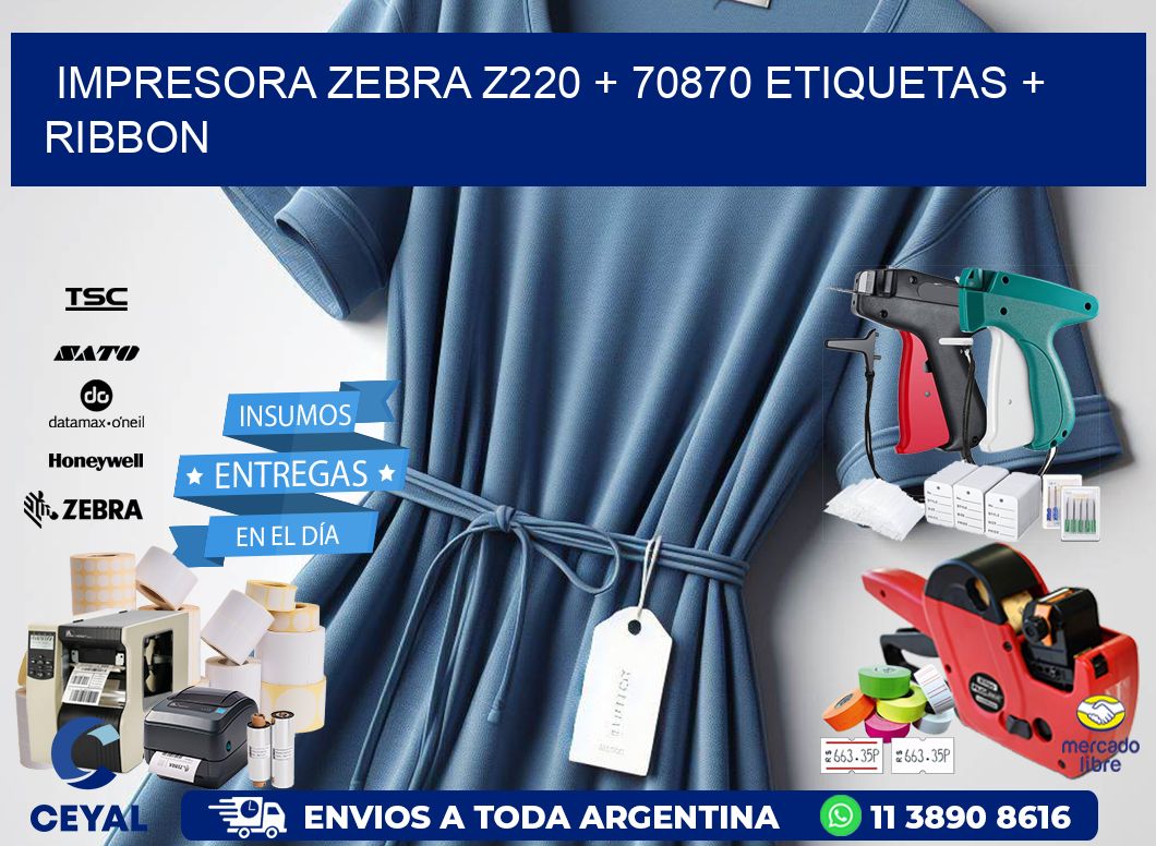 impresora zebra z220 + 70870 etiquetas + ribbon