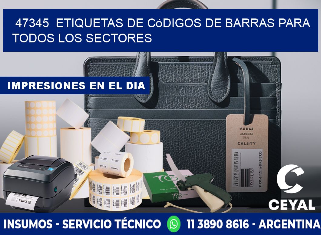 ️47345  Etiquetas de Códigos de Barras para Todos los Sectores