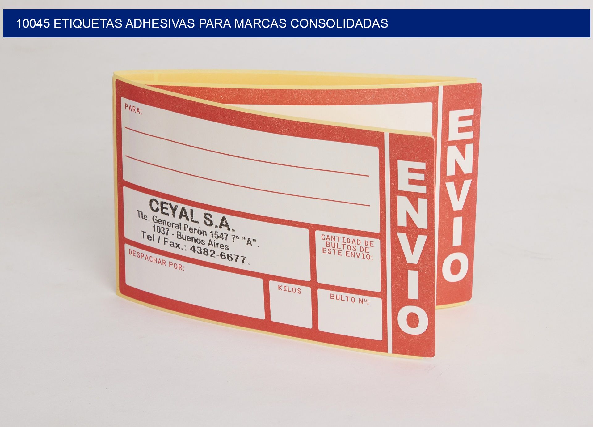 10045 Etiquetas adhesivas para marcas consolidadas