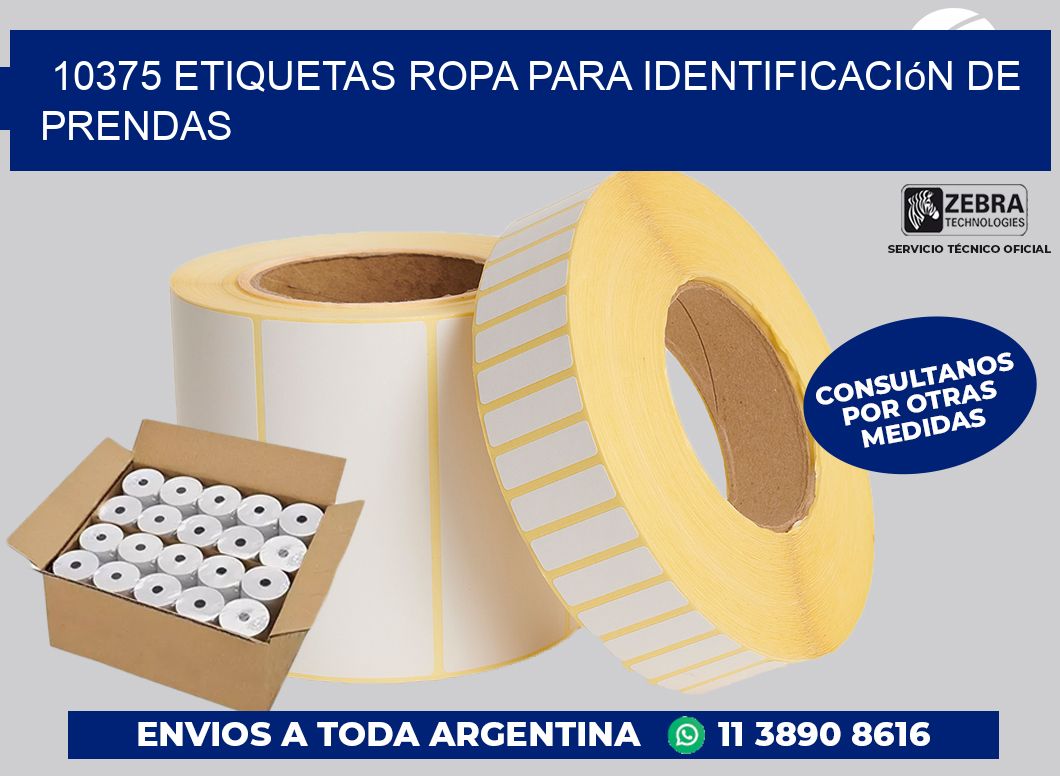 10375 Etiquetas ropa para identificación de prendas