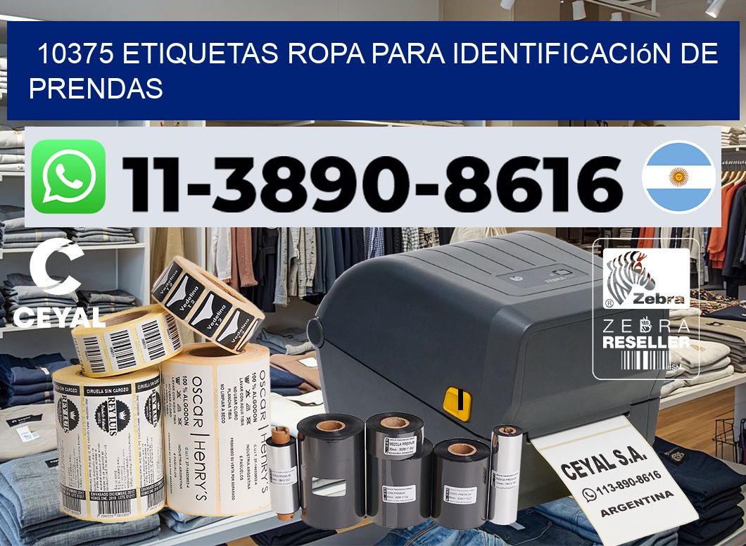 10375 Etiquetas ropa para identificación de prendas