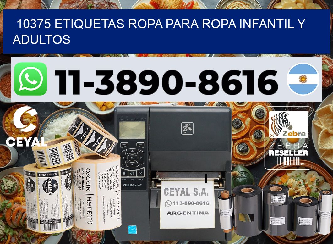 10375 Etiquetas ropa para ropa infantil y adultos