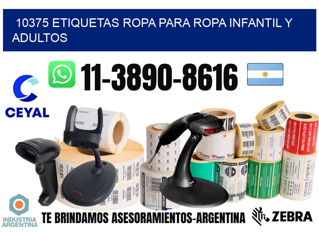 10375 Etiquetas ropa para ropa infantil y adultos