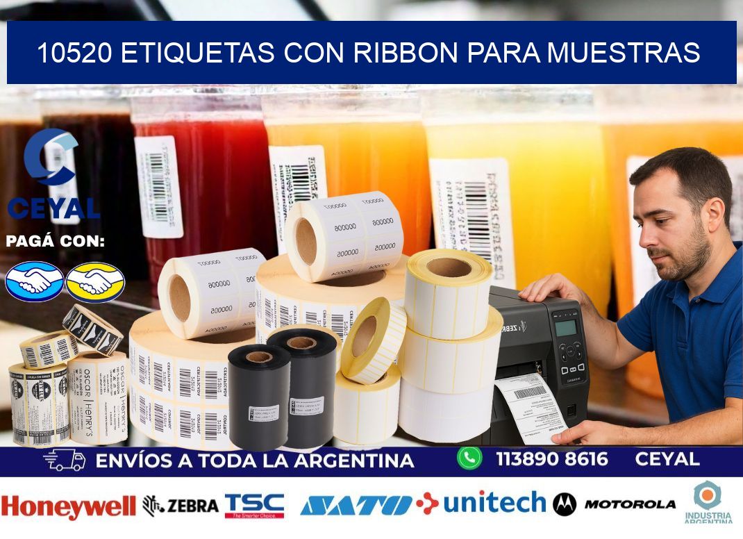 10520 etiquetas con ribbon para muestras