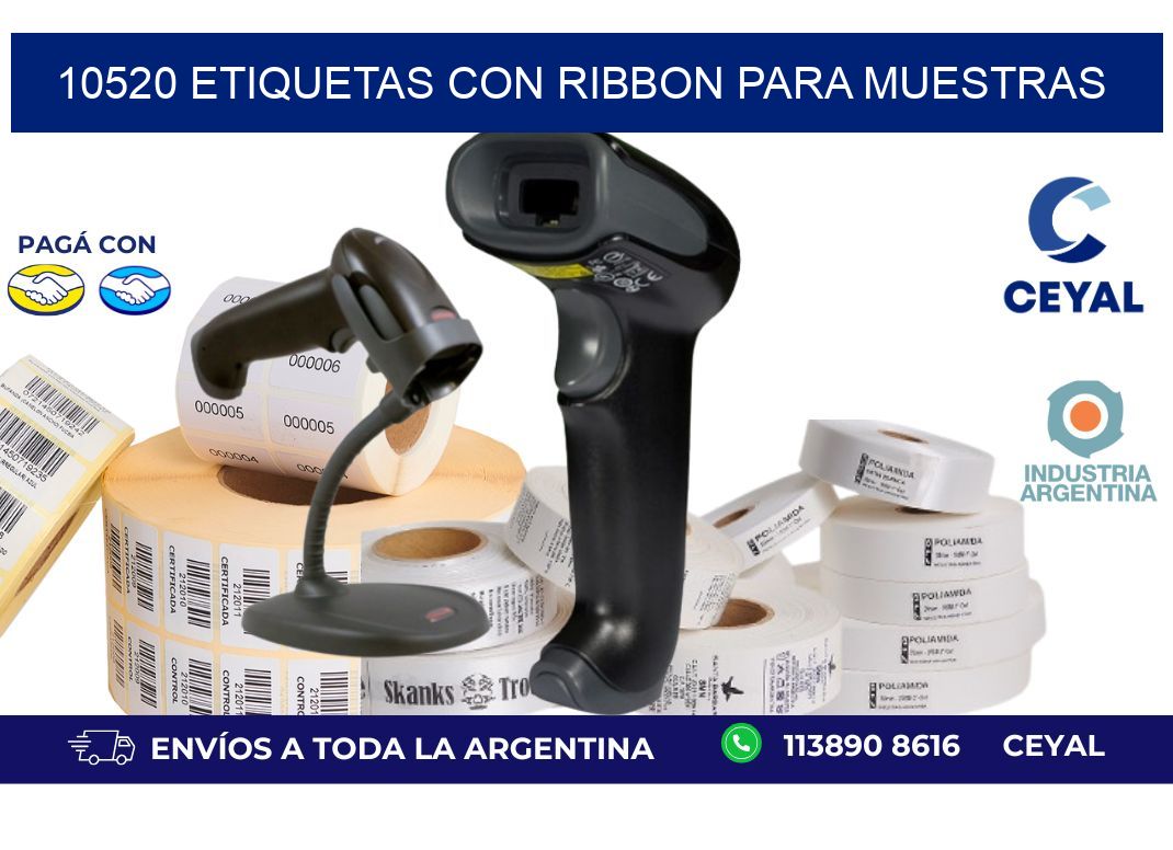 10520 etiquetas con ribbon para muestras