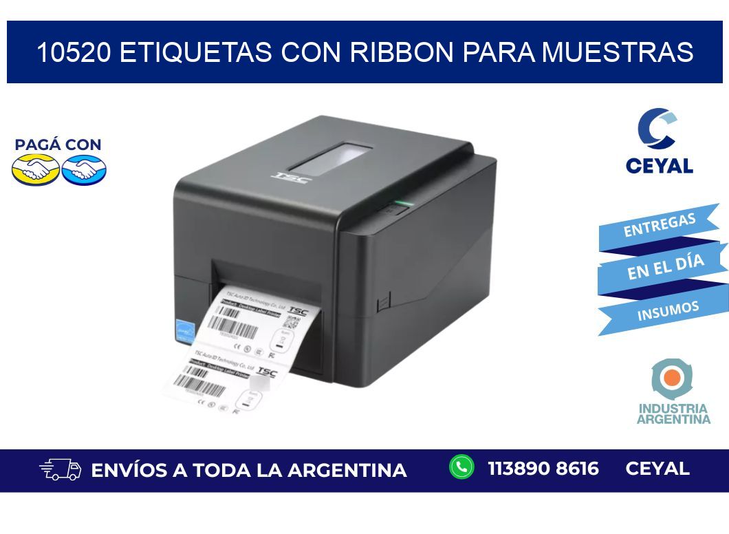 10520 etiquetas con ribbon para muestras