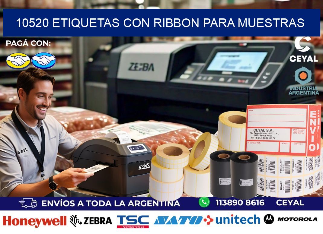 10520 etiquetas con ribbon para muestras
