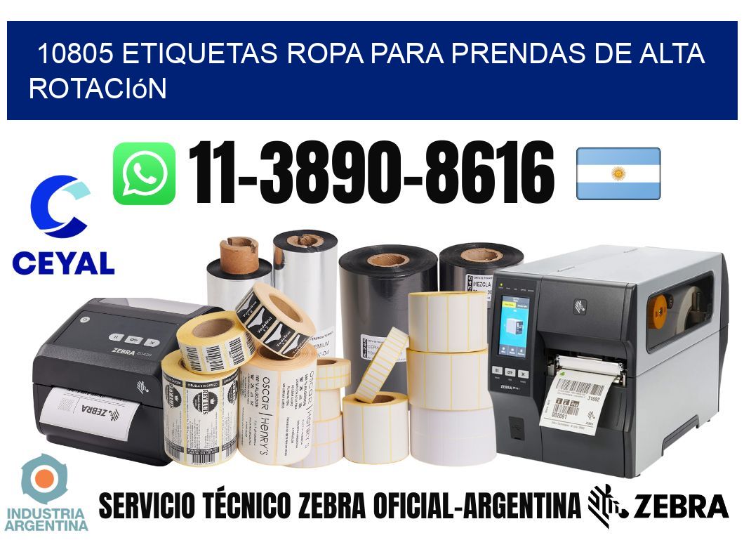 10805 Etiquetas ropa para prendas de alta rotación