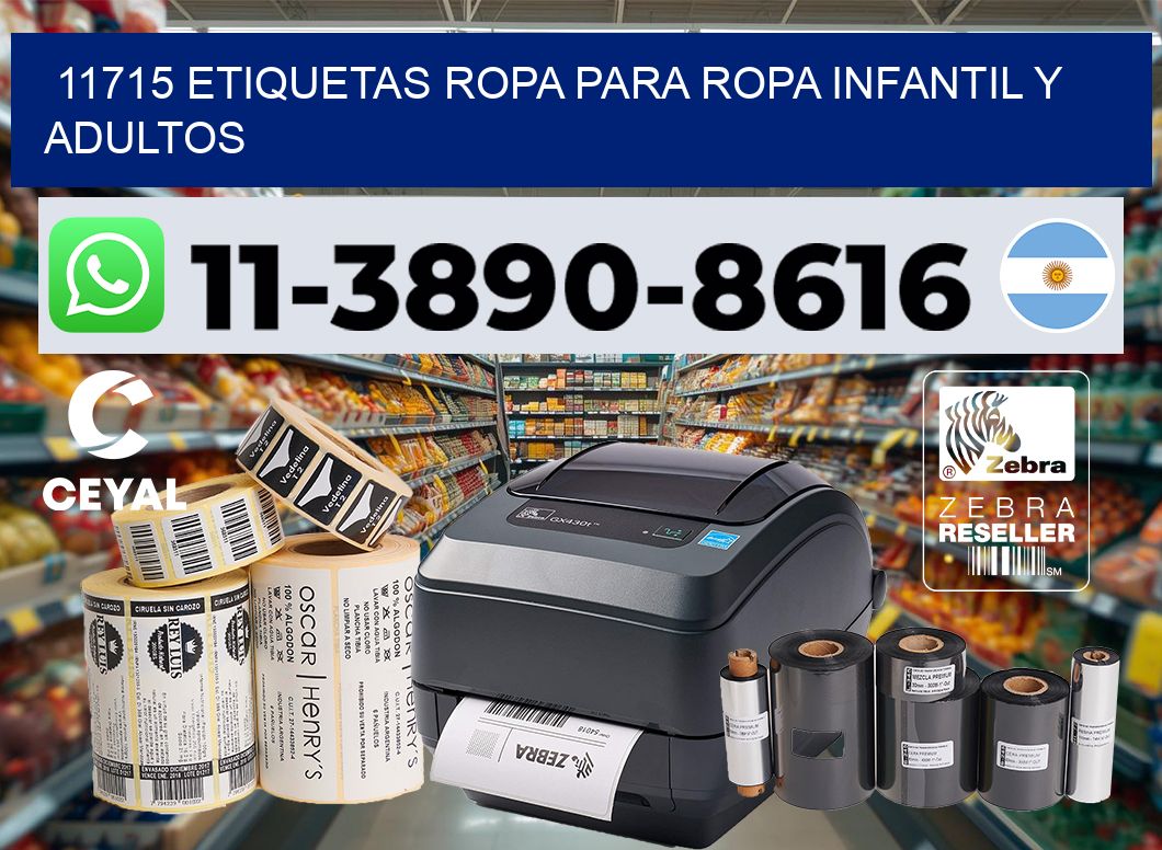 11715 Etiquetas ropa para ropa infantil y adultos