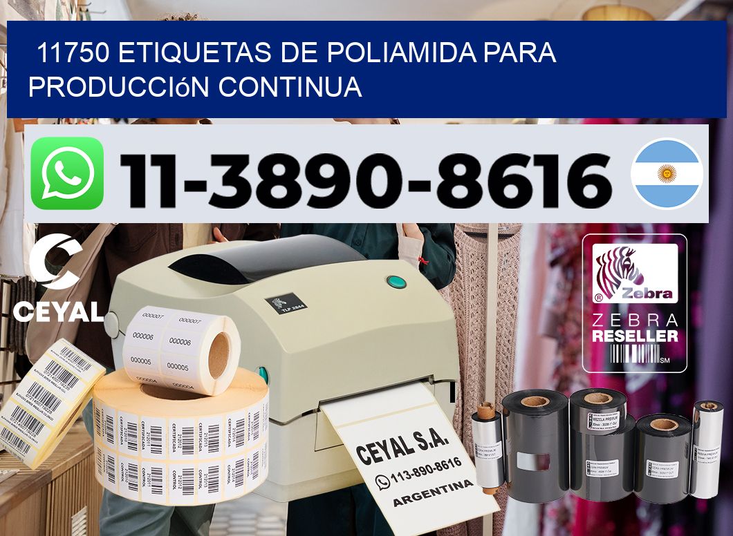 11750 Etiquetas de poliamida para producción continua