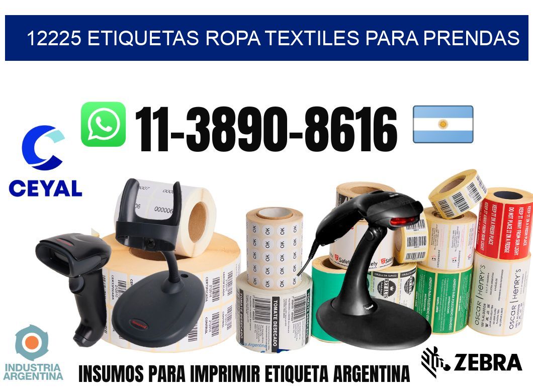 12225 Etiquetas ropa textiles para prendas