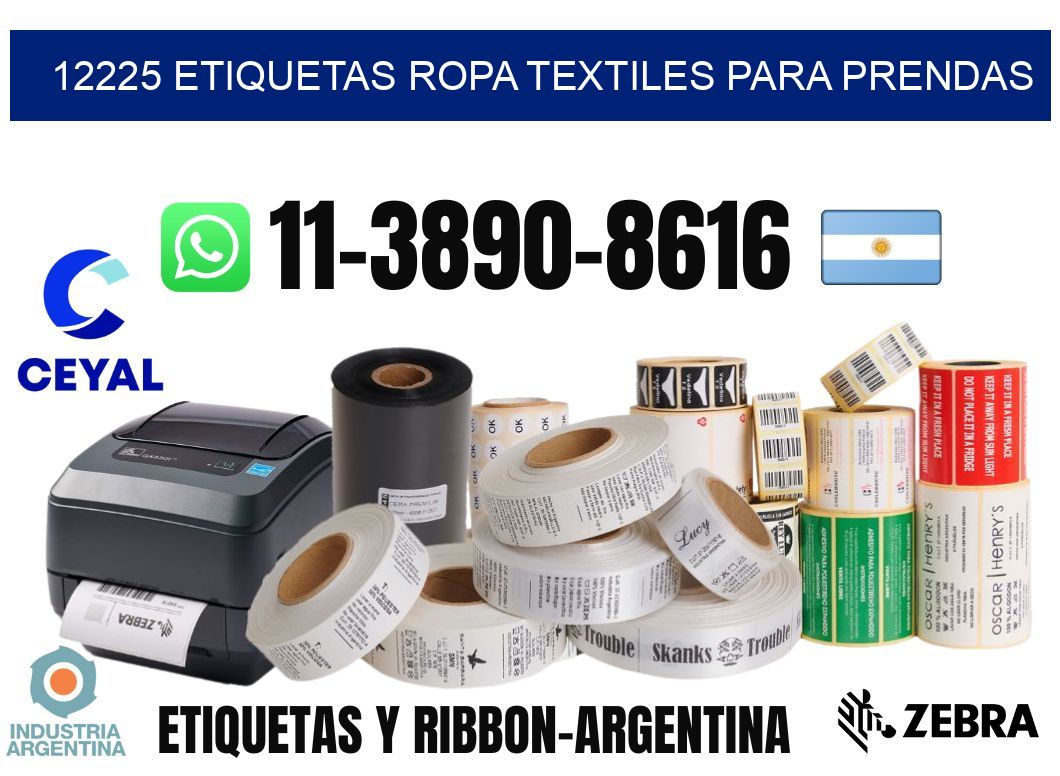 12225 Etiquetas ropa textiles para prendas