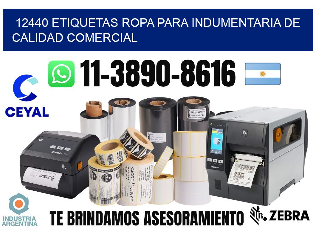12440 Etiquetas ropa para indumentaria de calidad comercial