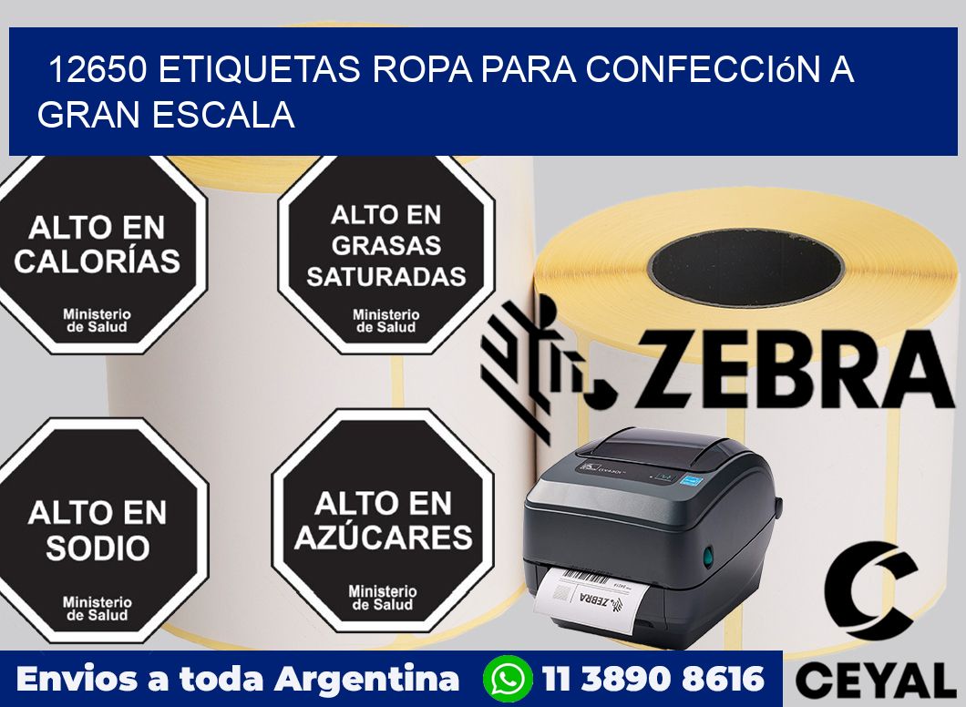 12650 Etiquetas ropa para confección a gran escala
