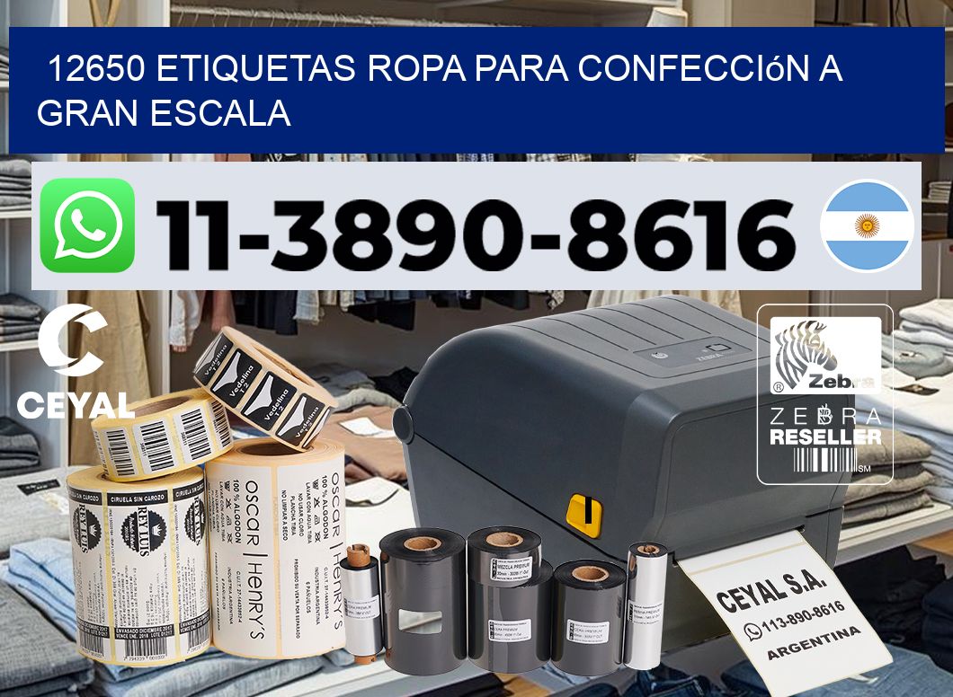 12650 Etiquetas ropa para confección a gran escala