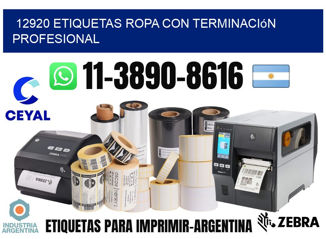 12920 Etiquetas ropa con terminación profesional