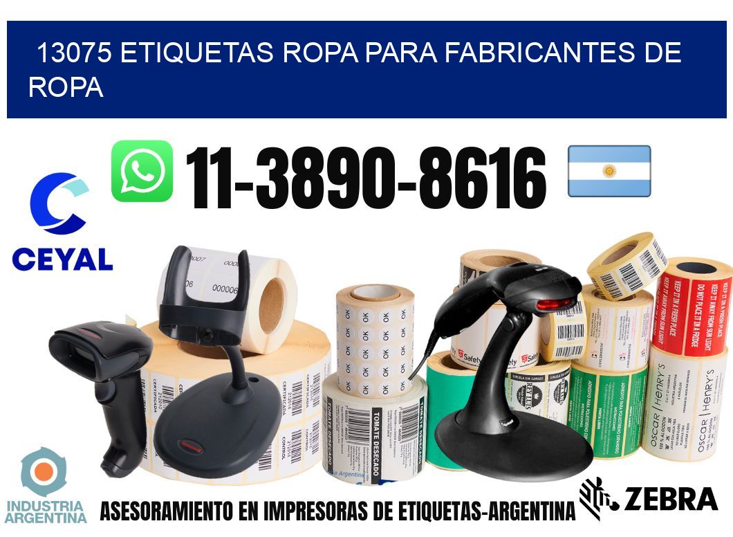 13075 Etiquetas ropa para fabricantes de ropa