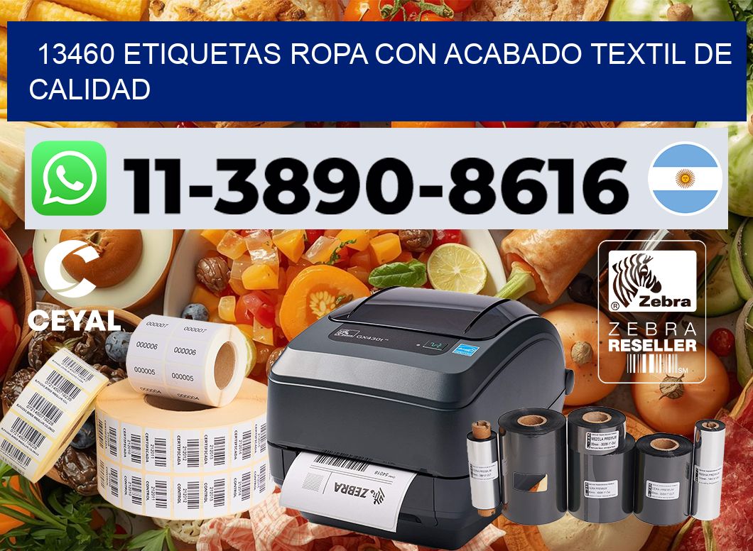 13460 Etiquetas ropa con acabado textil de calidad