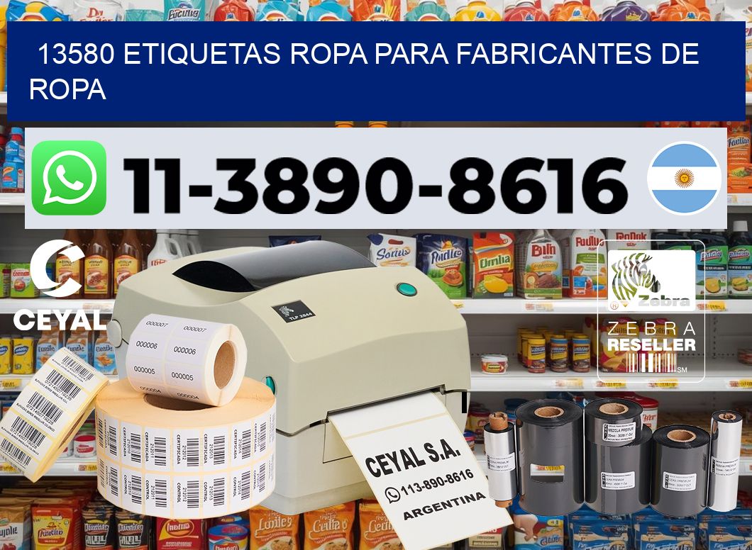 13580 Etiquetas ropa para fabricantes de ropa