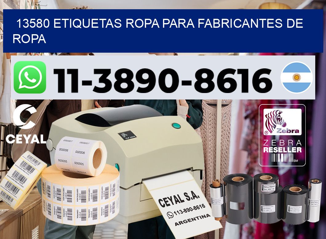 13580 Etiquetas ropa para fabricantes de ropa