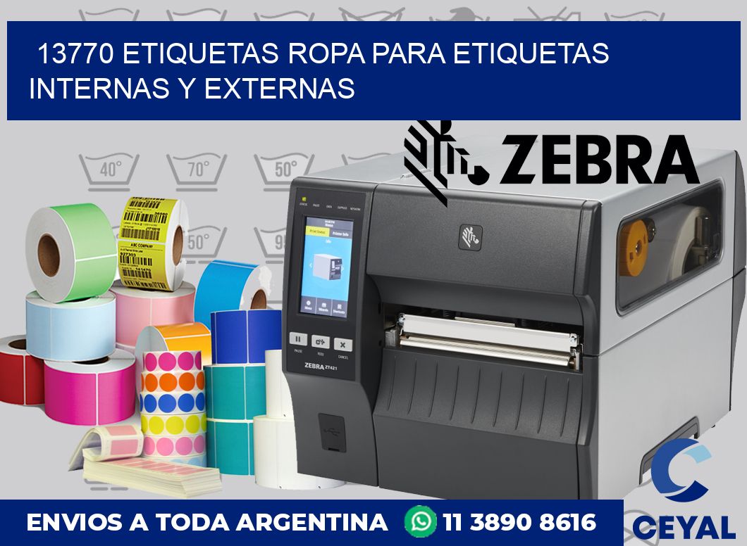 13770 Etiquetas ropa para etiquetas internas y externas