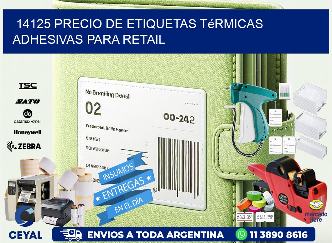 14125 precio de etiquetas térmicas adhesivas para retail