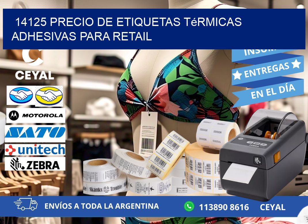 14125 precio de etiquetas térmicas adhesivas para retail