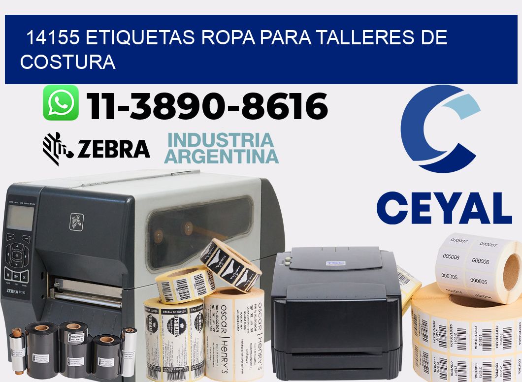 14155 Etiquetas ropa para talleres de costura