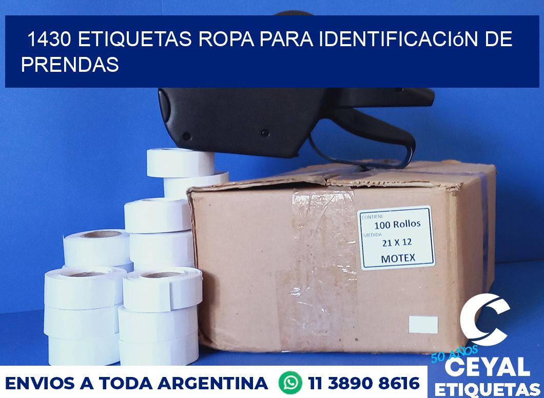 1430 Etiquetas ropa para identificación de prendas
