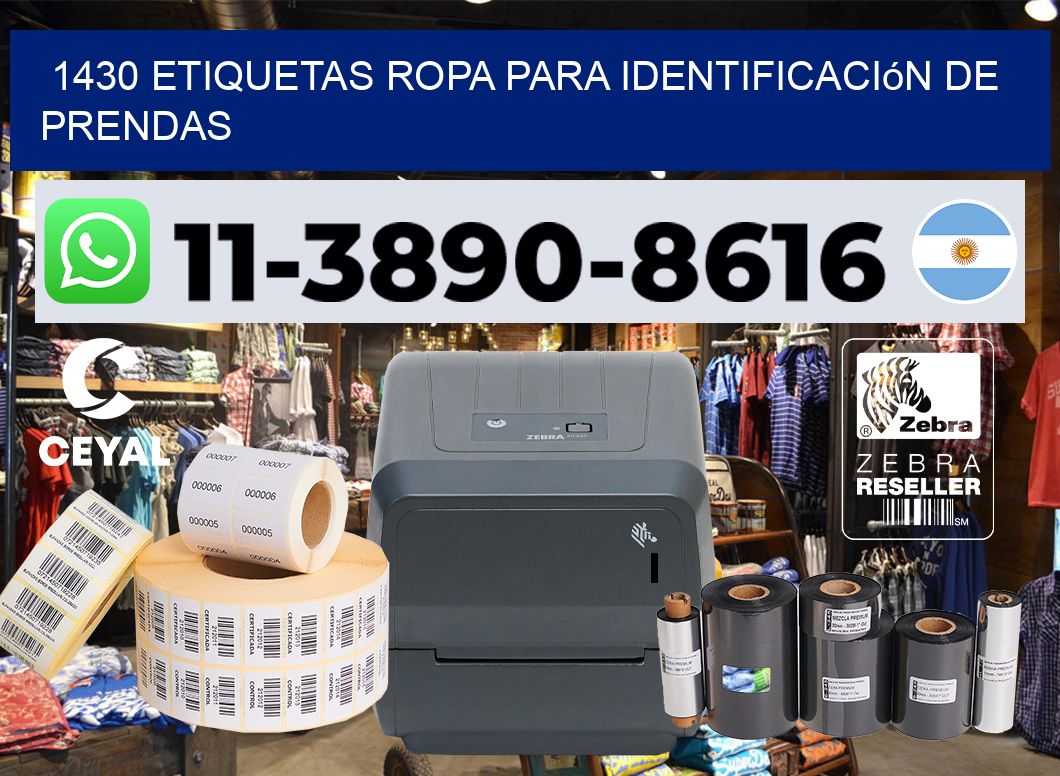 1430 Etiquetas ropa para identificación de prendas