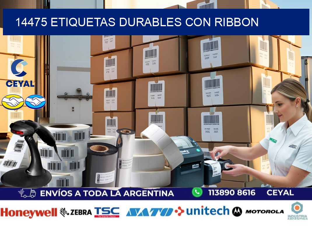 14475 etiquetas durables con ribbon