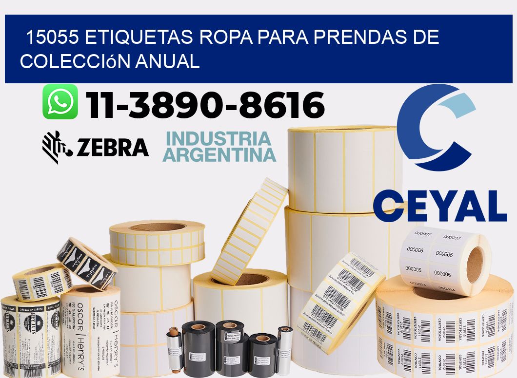 15055 Etiquetas ropa para prendas de colección anual