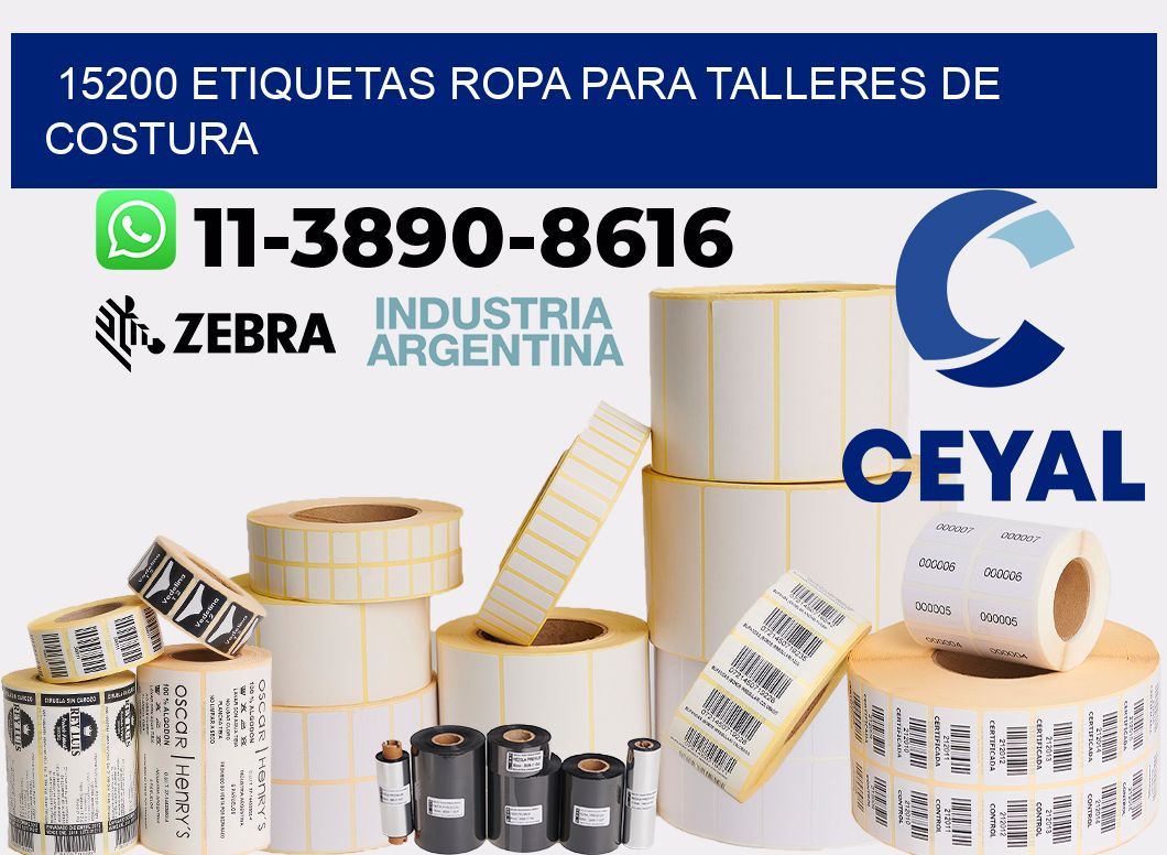15200 Etiquetas ropa para talleres de costura
