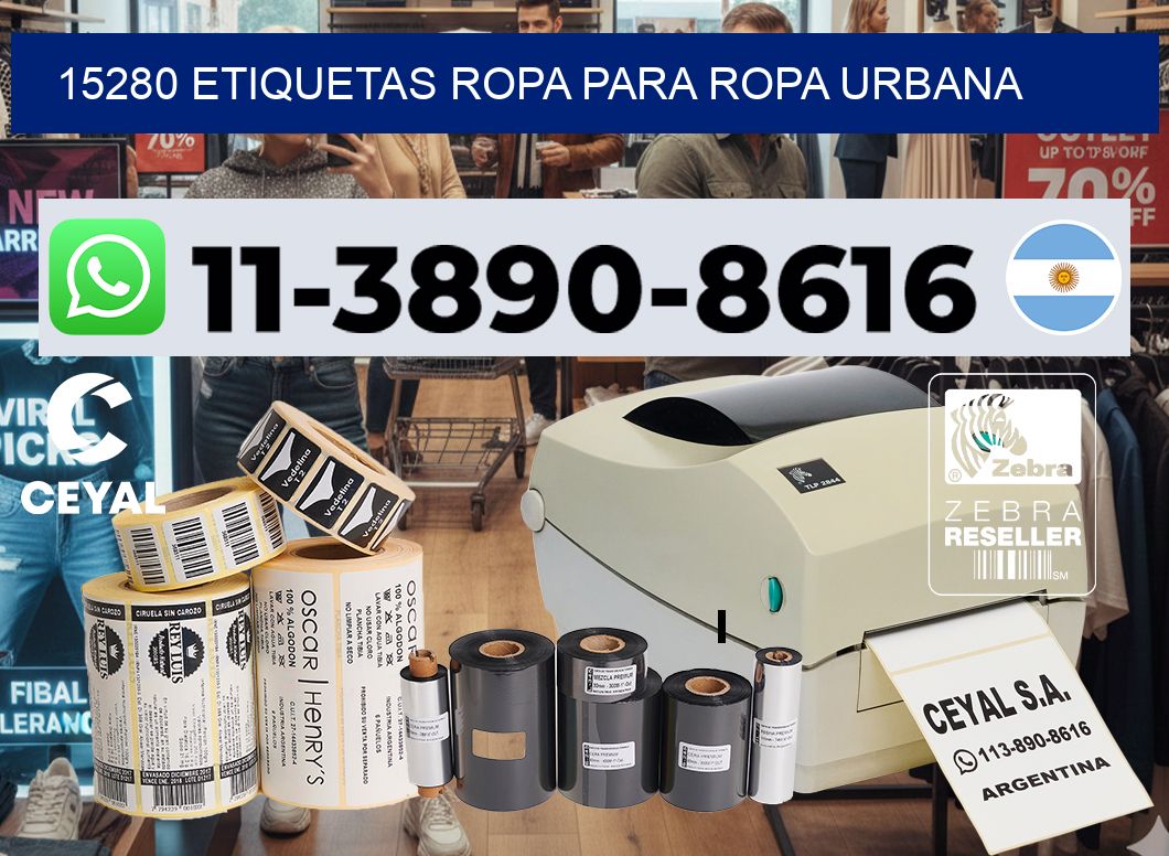 15280 Etiquetas ropa para ropa urbana