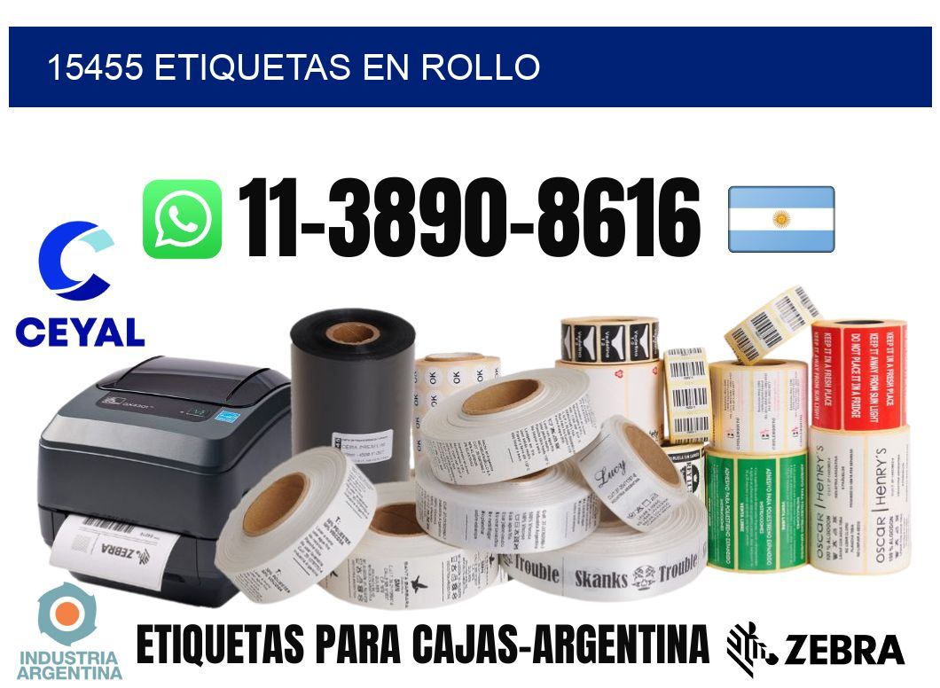 15455 etiquetas en rollo
