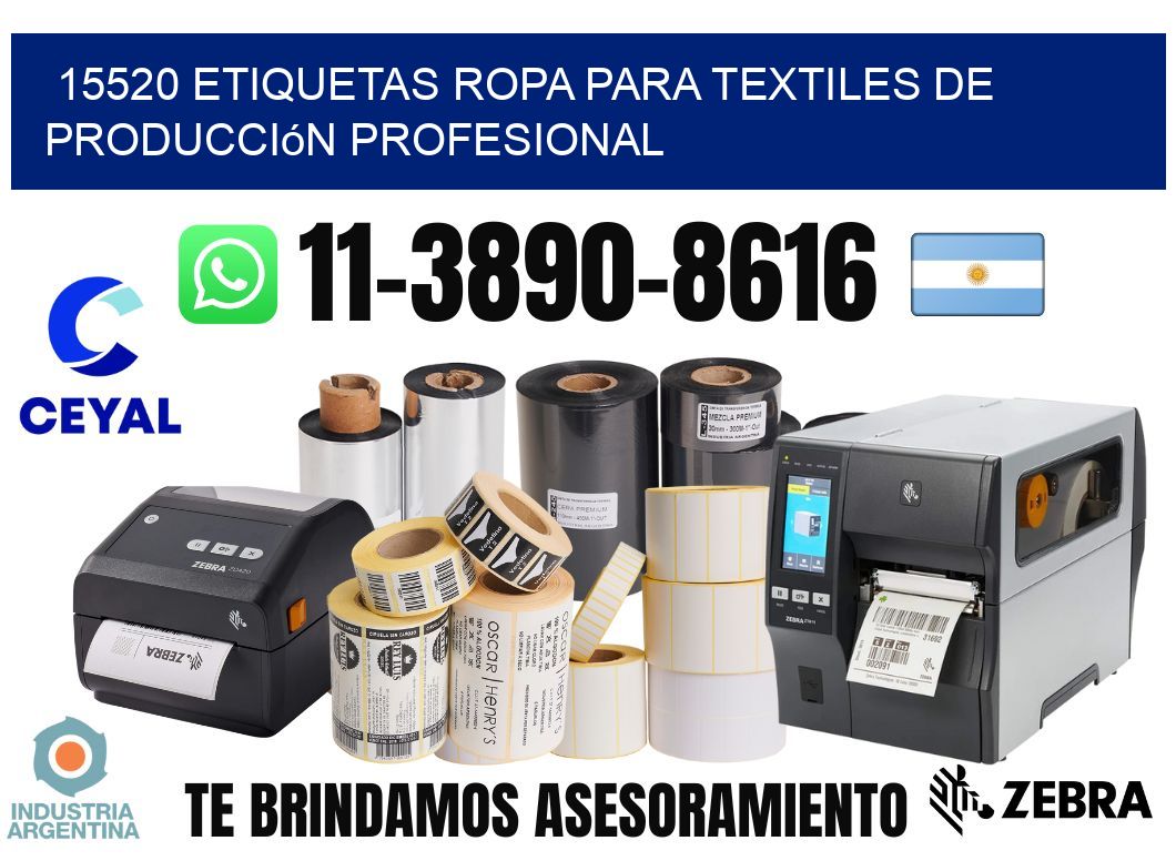 15520 Etiquetas ropa para textiles de producción profesional