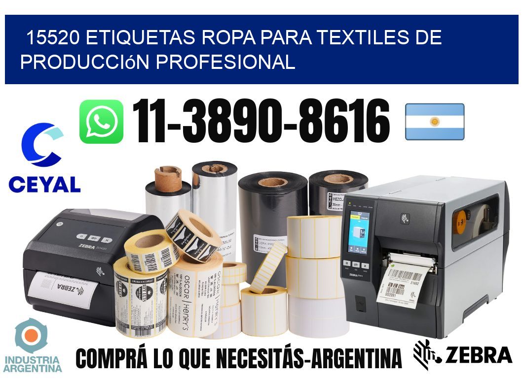 15520 Etiquetas ropa para textiles de producción profesional