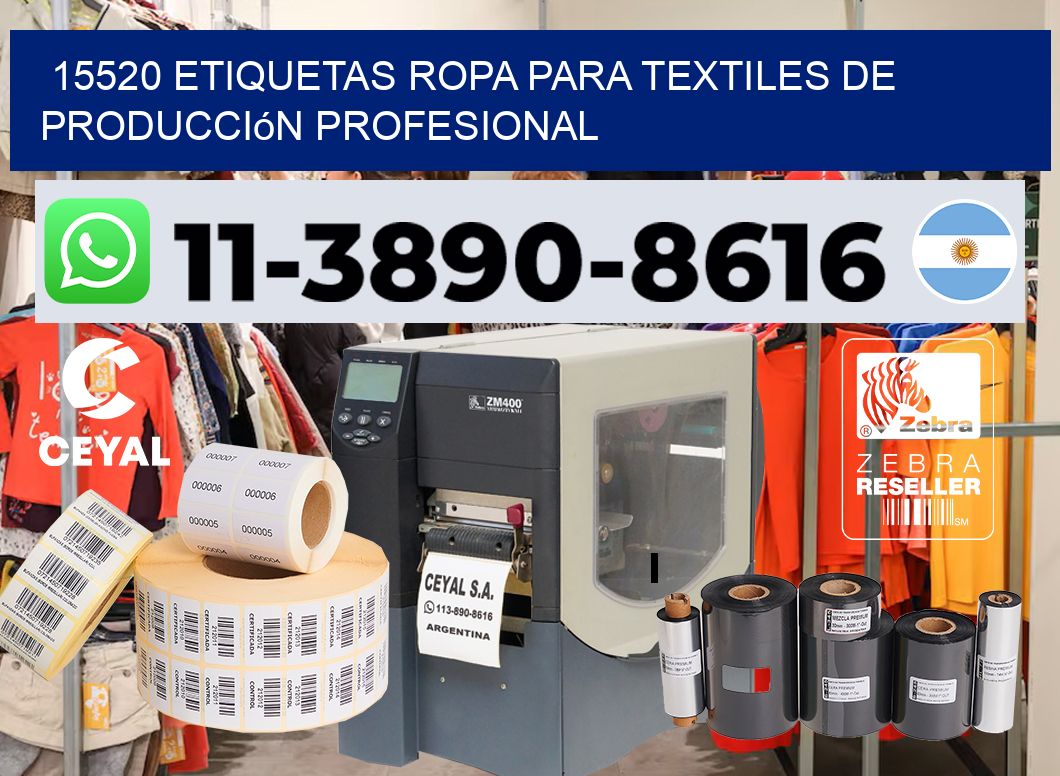 15520 Etiquetas ropa para textiles de producción profesional