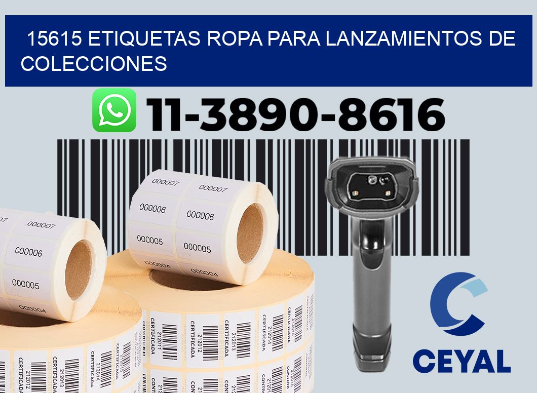 15615 Etiquetas ropa para lanzamientos de colecciones