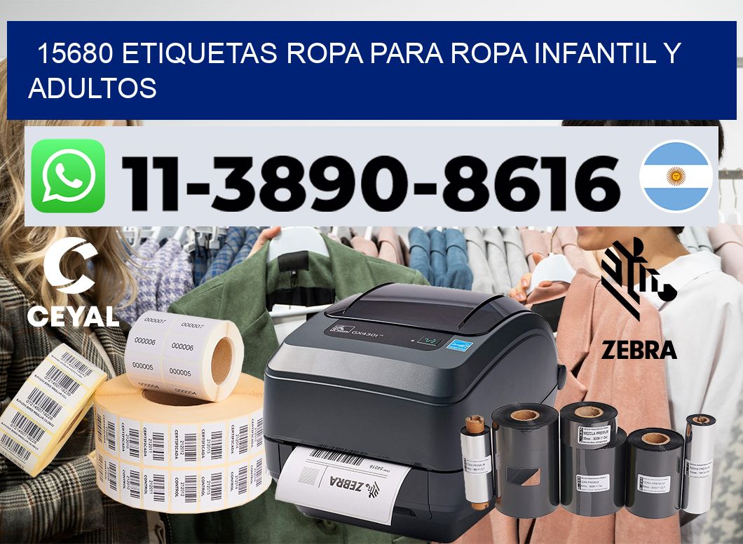 15680 Etiquetas ropa para ropa infantil y adultos