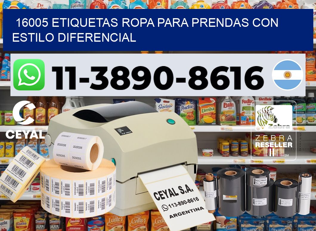 16005 Etiquetas ropa para prendas con estilo diferencial