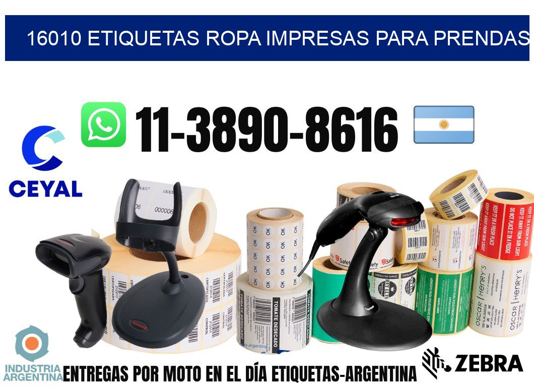 16010 Etiquetas ropa impresas para prendas
