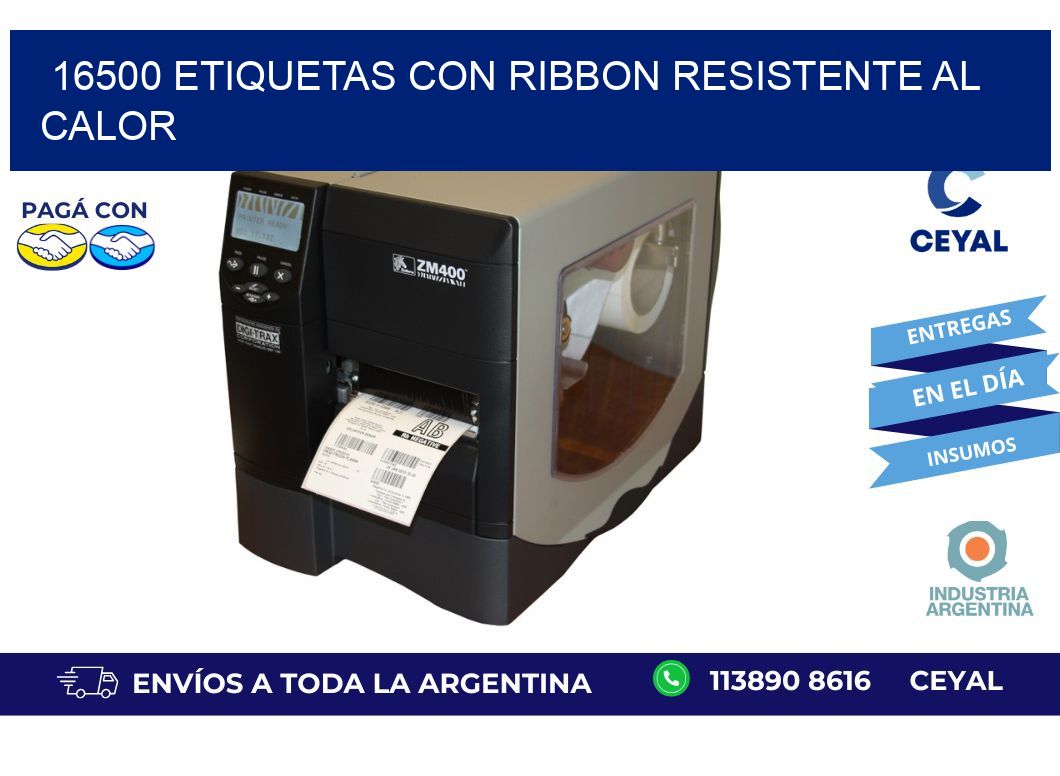 16500 etiquetas con ribbon resistente al calor