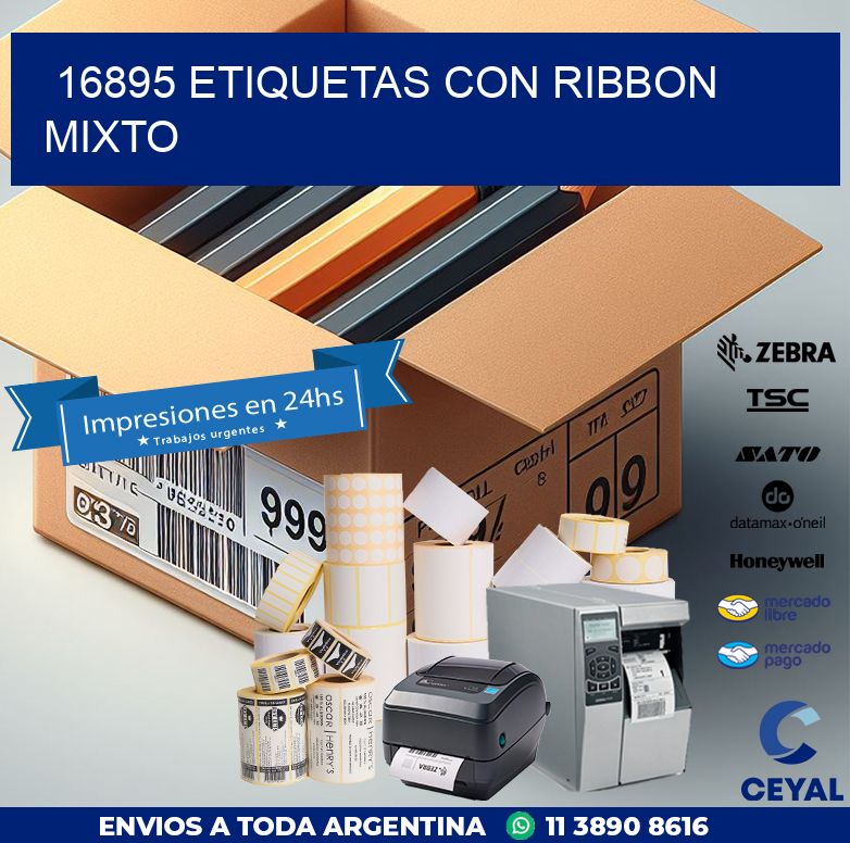 16895 etiquetas con ribbon mixto
