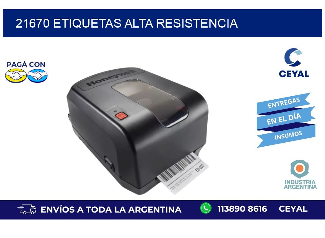 21670 etiquetas alta resistencia