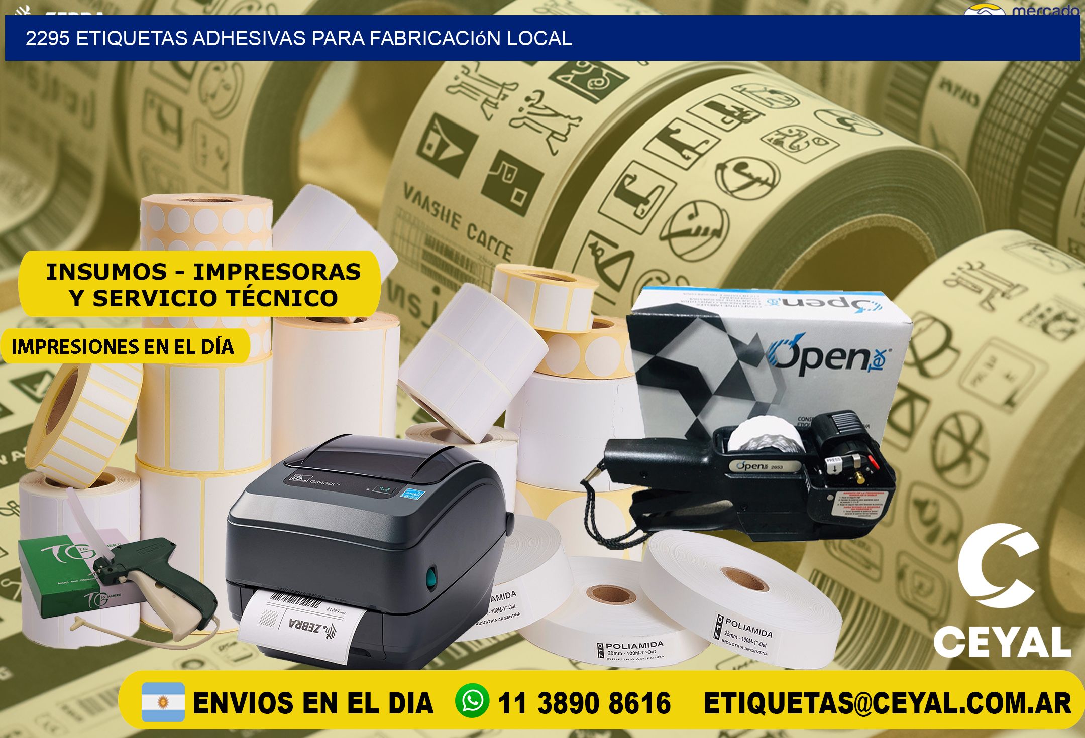 2295 Etiquetas adhesivas para fabricación local