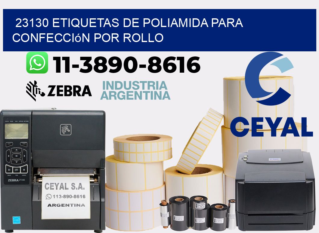 23130 etiquetas de poliamida para confección por rollo