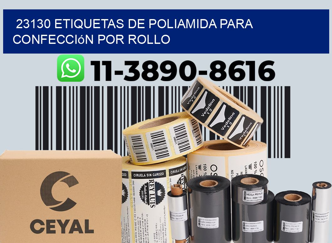 23130 etiquetas de poliamida para confección por rollo