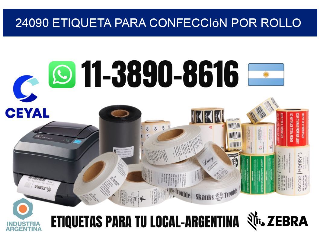 24090 etiqueta para confección por rollo