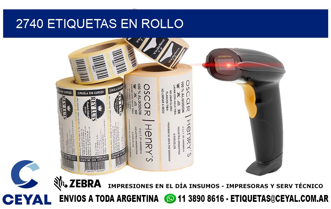 2740 etiquetas en rollo